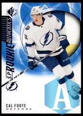 2020-21 SP Rookie Authentics Blue Cal Foote RC #115 Lightning